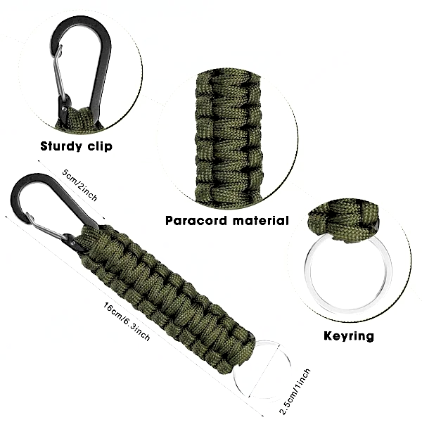 LLAVERO TACTICO PARACORD C/CLIP KC001